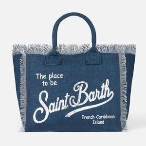 MC 2 Saint Barth - Indigo cotton canvas Vanity tote bag